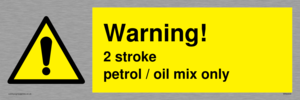 Warning 2 stroke Petrol/oil mix only