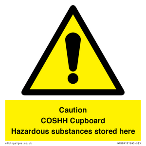 Caution COSHH Cupboard Hazardous substances stored here from Safety ...