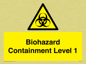 Biohazard <br/> Containment Level 1