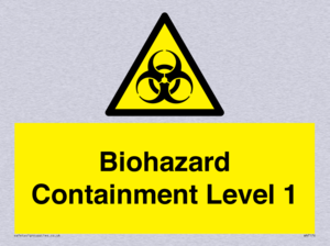 Biohazard <br/> Containment Level 1