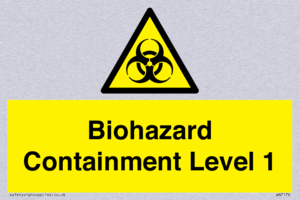 Biohazard <br/> Containment Level 1