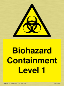 Biohazard <br/> Containment Level 1