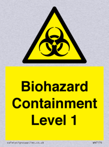 Biohazard <br/> Containment Level 1