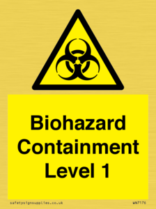 Biohazard <br/> Containment Level 1