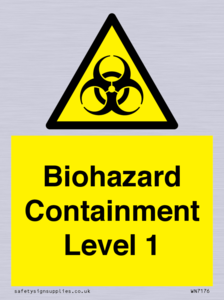 Biohazard <br/> Containment Level 1