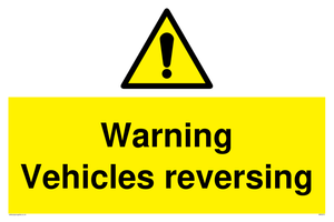 Warning Vehicles reversing sign 