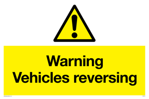 Warning Vehicles reversing sign 