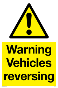 Warning Vehicles reversing sign 
