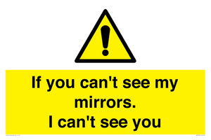 If you can't see my mirrors, I can't see you