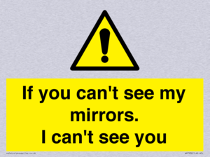 If you can't see my mirrors, I can't see you