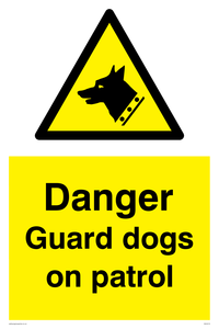 Danger Guard Dogs Sign