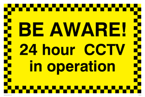 24 hour CCTV sign 