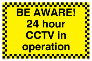 24 hour CCTV sign 