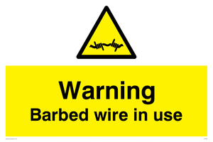 warning barbed wire in use