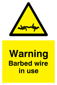 warning barbed wire in use