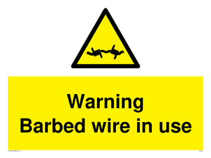 warning barbed wire in use