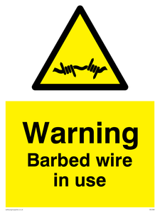 warning barbed wire in use