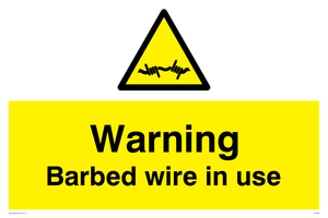 warning barbed wire in use
