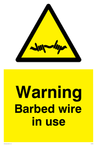 warning barbed wire in use