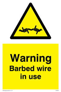 warning barbed wire in use