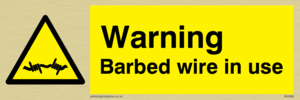 warning barbed wire in use
