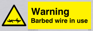 warning barbed wire in use