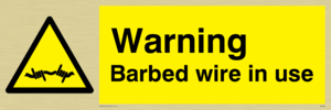 warning barbed wire in use