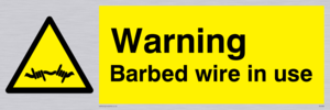 warning barbed wire in use