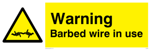 warning barbed wire in use