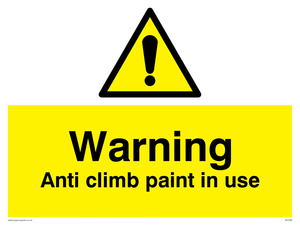 warning anti climb paint in use