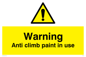 warning anti climb paint in use