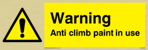 warning anti climb paint in use