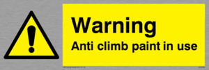 warning anti climb paint in use