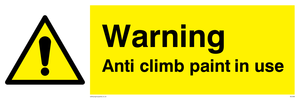warning anti climb paint in use