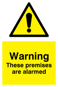 warning these premises are alarmed