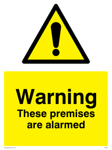 warning these premises are alarmed