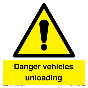 Danger Vehicles Unloading from Safety Sign Supplies