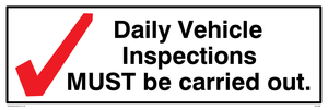 Daily Vehicle Inspection sign 