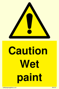 caution wet paint