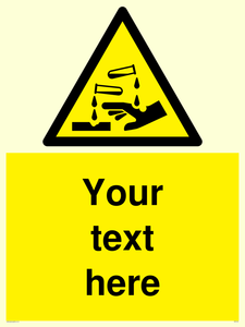 Custom Corrosive Substance Sign