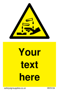 Custom Corrosive Substance Sign 