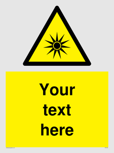 Custom Optical Radiation Sign