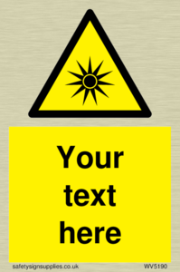 Custom Optical Radiation Sign