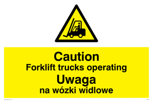 Polish / English - Caution Forklift truck