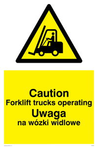 Polish / English - Caution Forklift truck