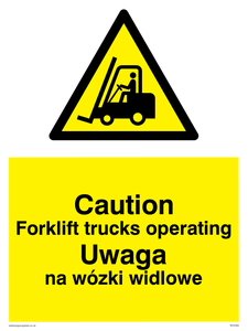 Polish / English - Caution Forklift truck