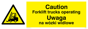 Polish / English - Caution Forklift truck