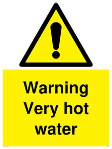 Warning Very hot water sign 