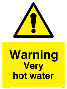 Warning Very hot water