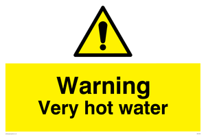 Warning Very hot water sign 
